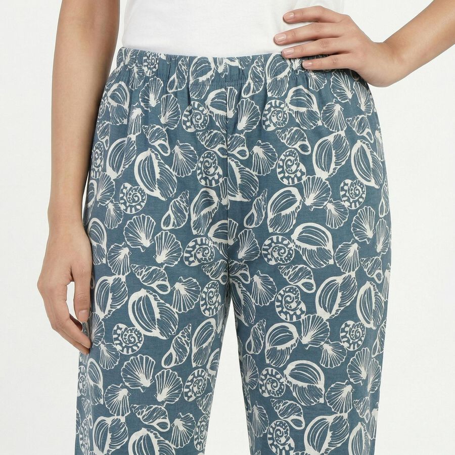 Women&rsquo;s Navy Blue Relaxed Fit Solid Pyjama, गहरा नीला, large