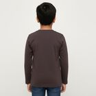 Boys Charcoal Cotton Round Neck Casual T-Shirt, चारकोल, small image number null