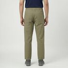 Men's Green Slim Fit Casual Trousers, Light Green, small