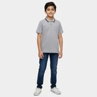 Boys' Light Grey Cotton Round Neck Graphic Printed T-Shirt, Light Grey, small