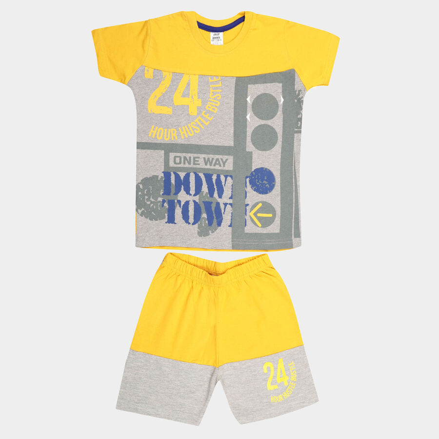 Boys Cut & Sew Baba Suit, Mustard, large image number null