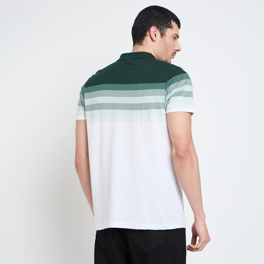 Men's Collared Half Sleeves T-Shirt, Dark Green, large
