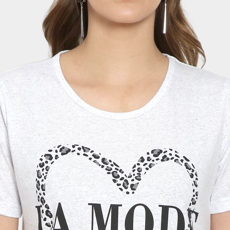 Round Neck T-Shirt, एक्रू मिश्रित, large image number null