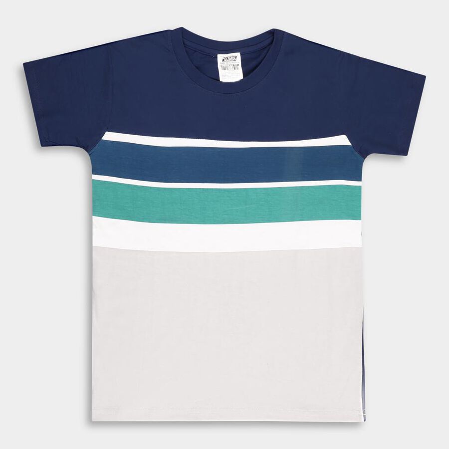 Boys' Cotton T-Shirt, Off White, large image number null