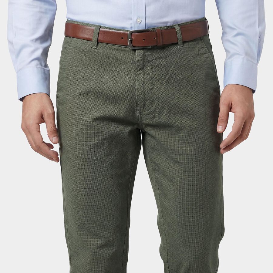 Men's Light Green Slim Fit Casual Trousers, Light Green, large