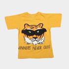 Boys Yellow Cotton Round Neck Regular Boys T-Shirt, Yellow, small