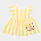 Infants' Yellow Striped Fit and Flare Frock, Yellow, small