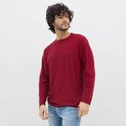Men's Rich Maroon Crew Neck Casual T-Shirt, मरून, small image number null