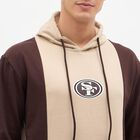 Men's Beige and Brown Hooded Casual Sweatshirt, Beige, small image number null