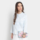 Embellished 3/4th Sleeves Shirt, Light Blue, small image number null