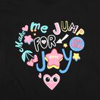 Girls Black Cotton Round Neck Regular T-Shirt, काला, small