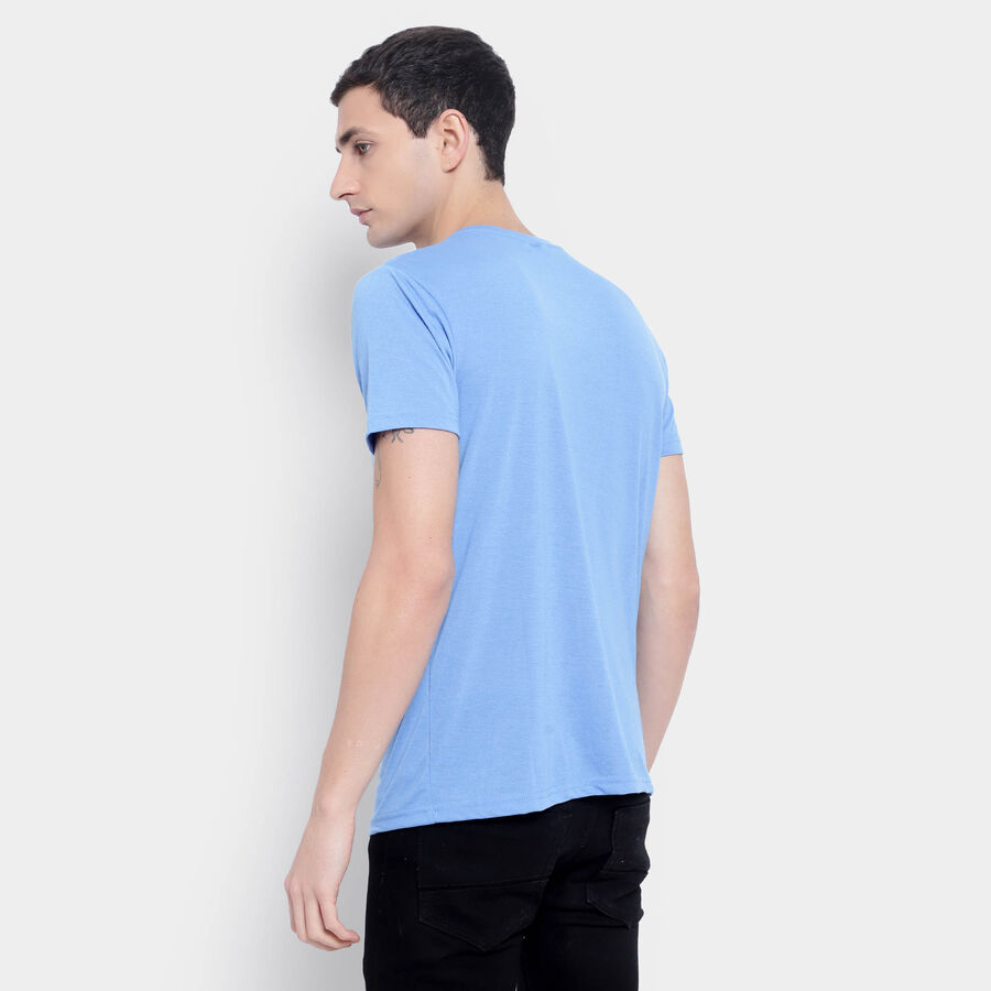 Round Neck T- Shirt, हल्का नीला, large image number null