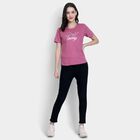 Ladies' 100% Cotton Round Neck T-Shirt , बैंगनी, small image number null