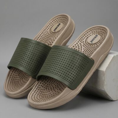 Men's Olive Green Slip-On Slide Sandals