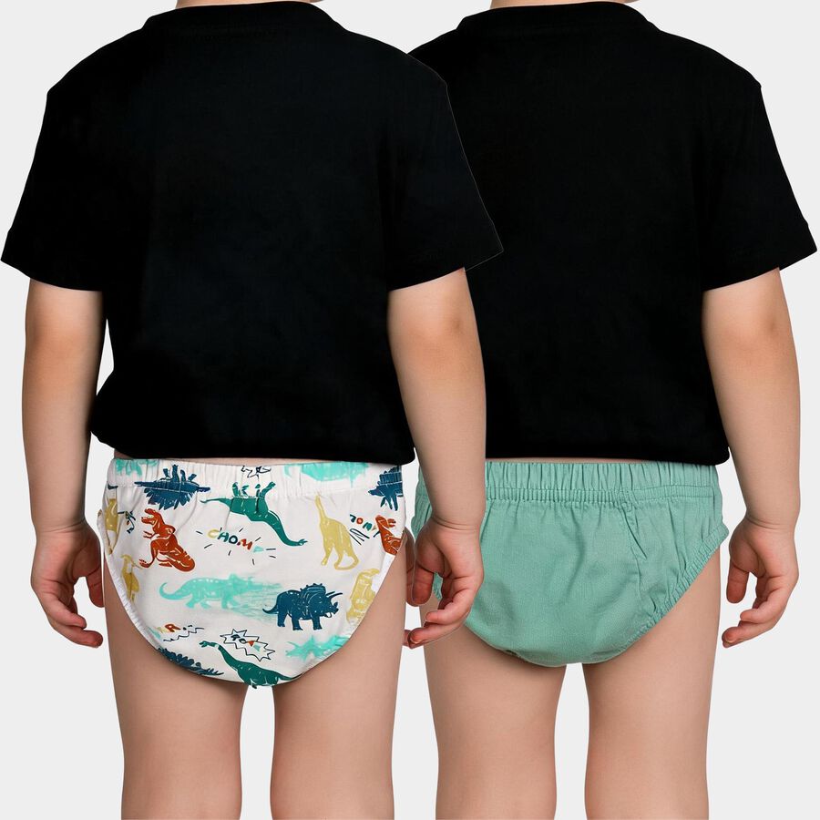 Boys' Mint Green Regular Fit Solid Briefs, Light Green, large