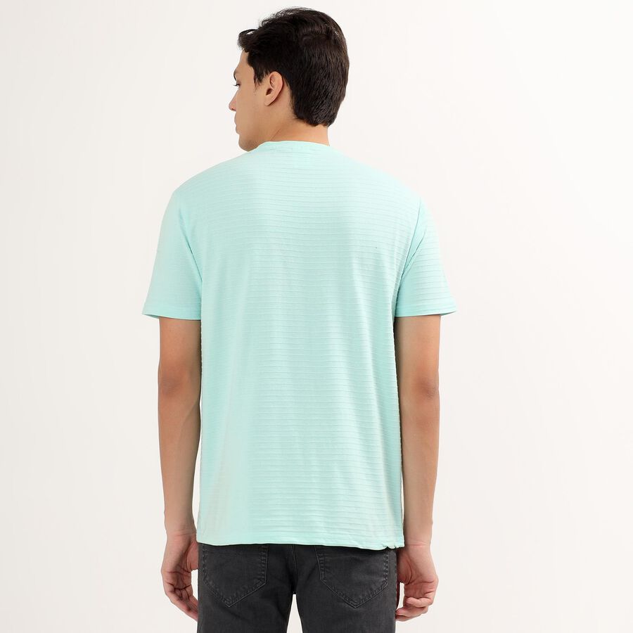 Men's Henley Half Sleeves T-Shirt , एक्वा, large image number null
