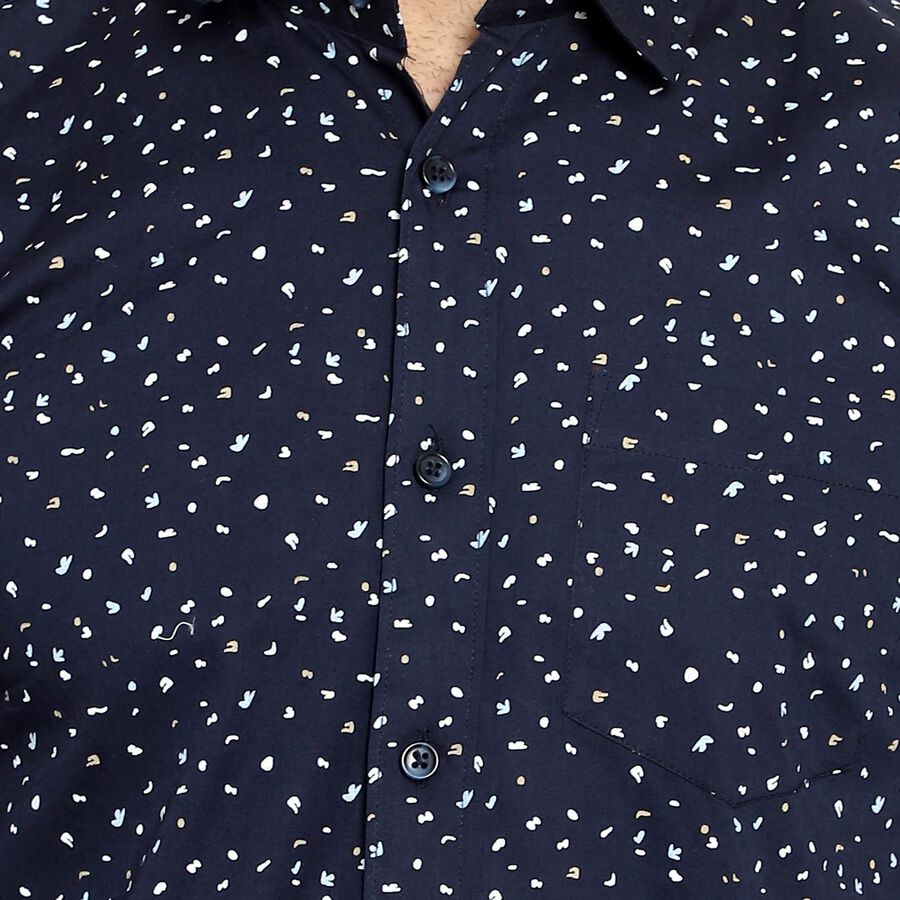 Cotton Casual Shirt, Navy Blue, large image number null