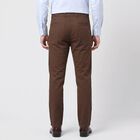 Men's Brown Slim Fit Chino Trousers, Brown, small