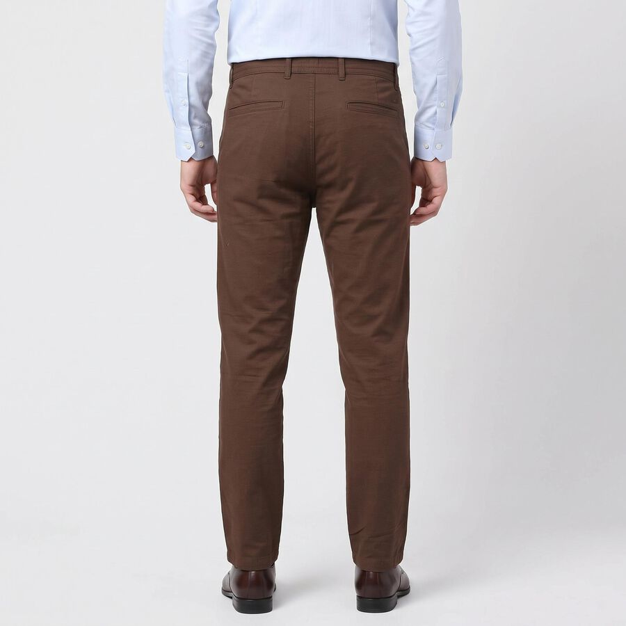 Men's Brown Slim Fit Chino Trousers, Brown, large