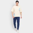 Men's 100% Cotton Round Neck Half Sleeves T-Shirt, Ecru Melange, small