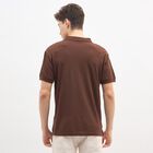 Men's Rich Brown Cotton Polo Collar Casual T-Shirt, Brown, small