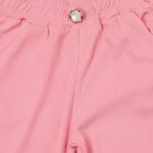 Girls Pink Regular Fit Wide-Leg Trousers, गुलाबी, small