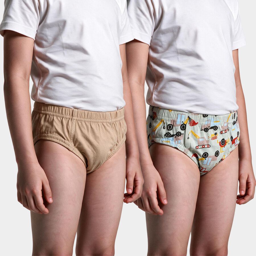 Boys' Mint Green Regular Fit Printed Briefs, हल्का हरा, large