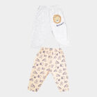 Infants Printed Elasticated Pyjama, Melange Light Grey, small image number null