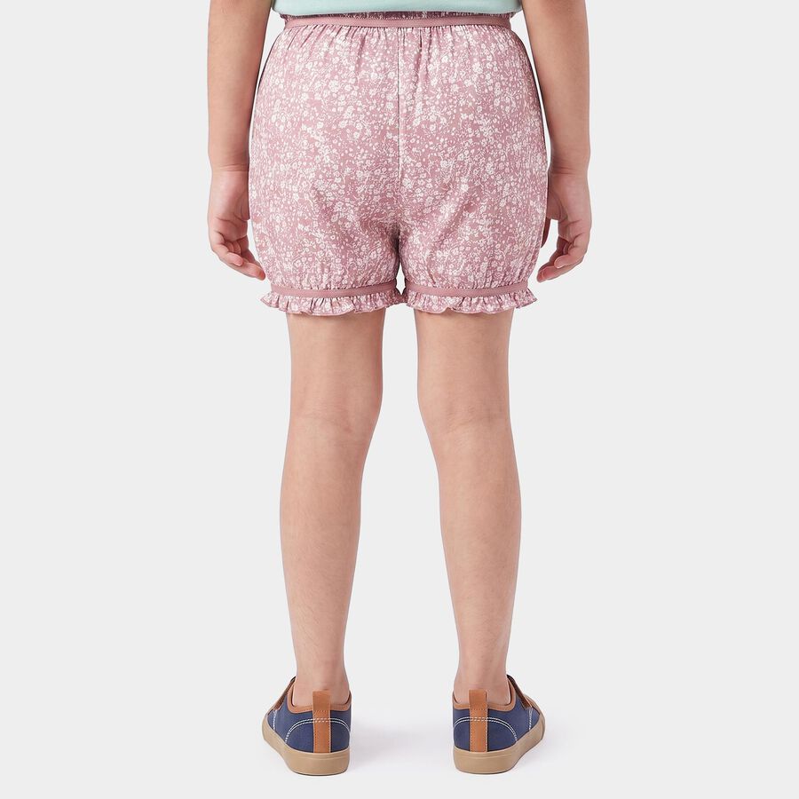 Girls Pink Regular Fit Floral Print Bloomer, Light Pink, large