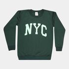 Boys Round Neck Sweatshirt, Dark Green, small image number null