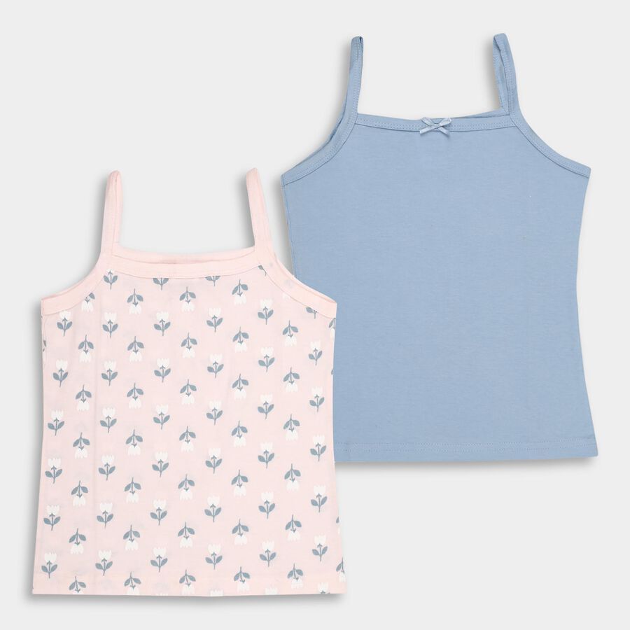 Girls' 100% Cotton Vest (Pack of 2), Peach, large