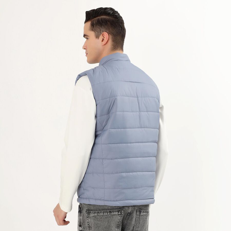 Men's Light Blue High Neck Casual Jacket, हल्का नीला, large image number null