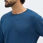 Men's Deep Midnight Blue Crew Neck Casual T-Shirt, Mid Blue, small image number null