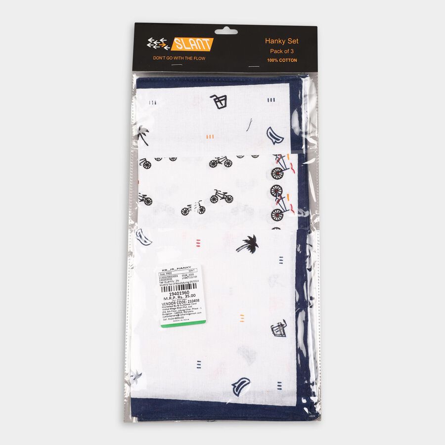 Boys' 100% Cotton Hanky , White, large image number null