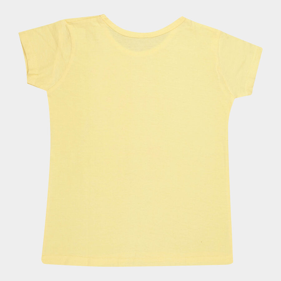 Girls Cotton T-Shirt, Yellow, large image number null