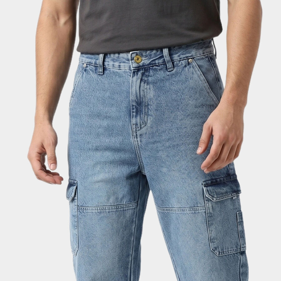 Men's Light Blue Straight Fit Classic Jeans, हल्का नीला, large