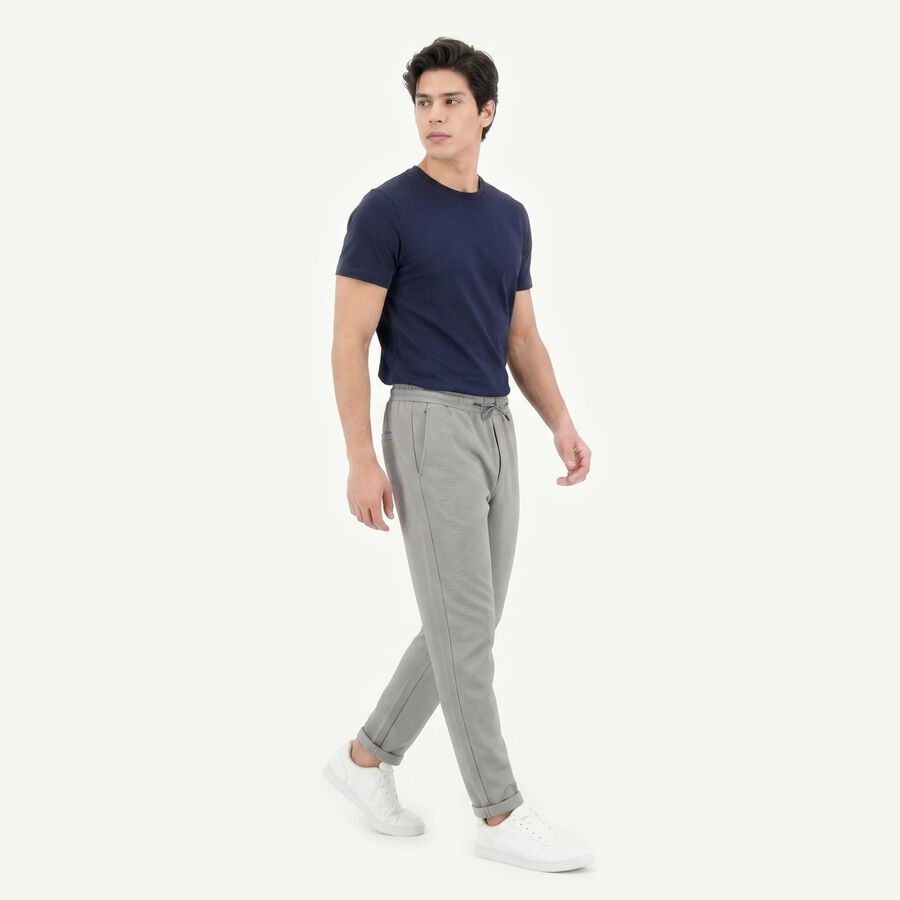 Men's Grey Slim Fit Jogger, हल्का ग्रे, large