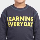 Boys' Navy Blue Round Neck Pullover Sweatshirt, नेवी ब्लू, small