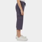 Girls Lilac Regular Fit Solid Capri, Lilac, small