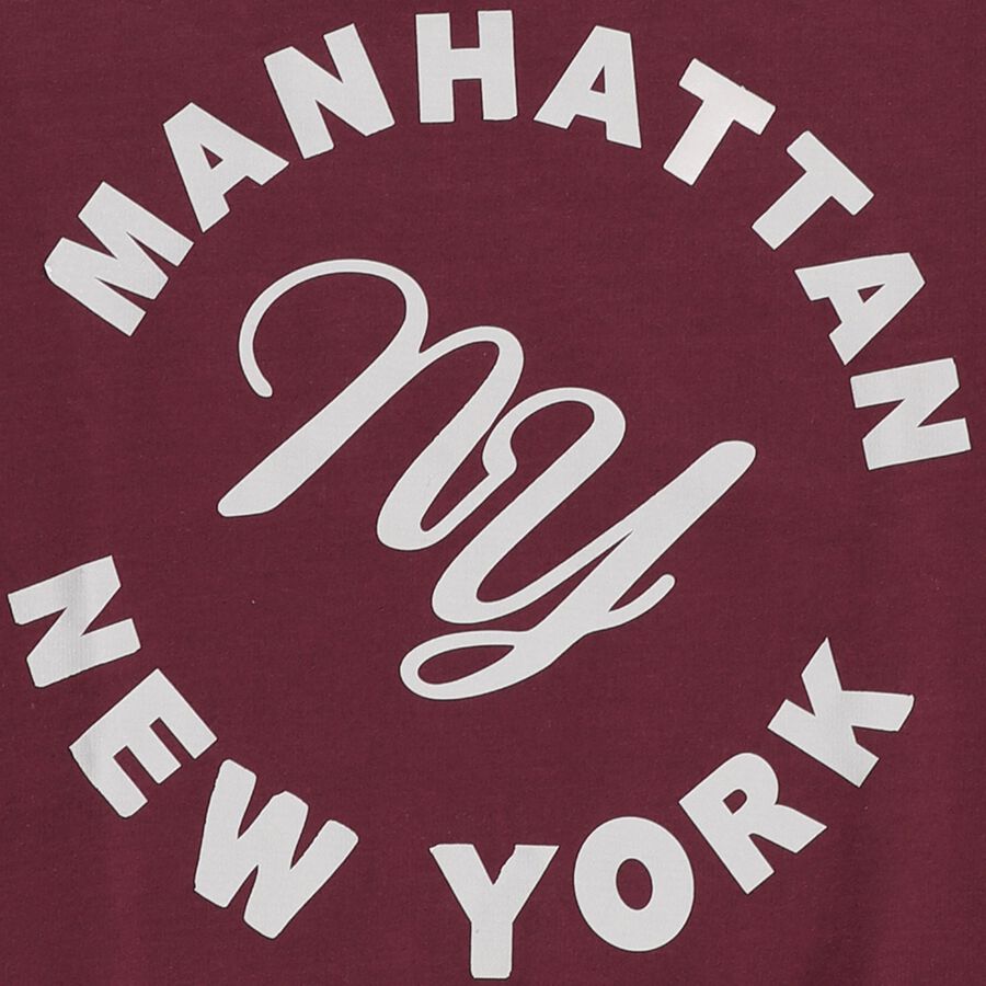 Girls Deep Burgundy Crew Neck Graphic Sweatshirt, Wine, large image number null