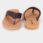 Men's Tan PU Thong Slip-On Sandals, Tan, small