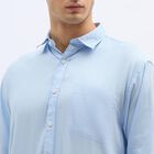 Men's Light Powder Blue Cotton Classic Casual Shirt, Light Blue, small image number null