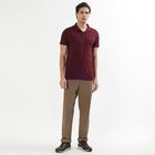 Men's Deep Wine Polo Neck Casual T-Shirt, Wine, small