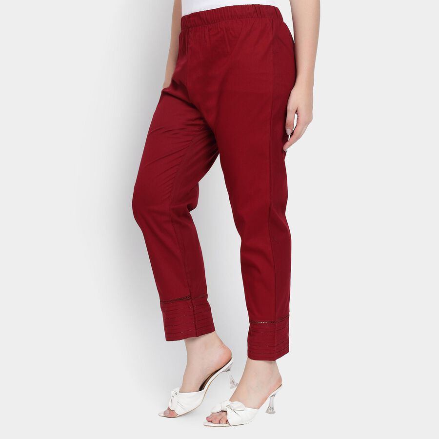 Ladies' 100% Cotton Palazzos , मरून, large image number null