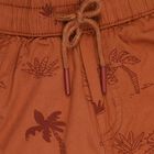 Boys' Rust Orange Printed Elastic Waist Bermuda Shorts, Rust, small image number null