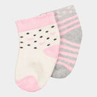 Infants Cotton Stripes Socks, Pink, small image number null