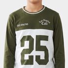 Boys Olive Green Round Neck Regular Boys T-Shirt, ओलिव, small