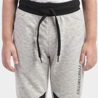 Boys Grey Jogger Text Printed Pyjama, मिश्रित हल्का ग्रे, small