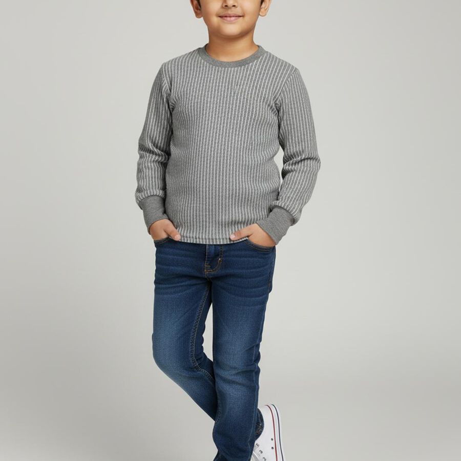 Boys' Thermal Upper, मिश्रित मध्यम ग्रे, large image number null