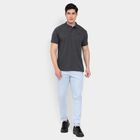 Men's Slim Fit Casual Trousers, हल्का नीला, small image number null